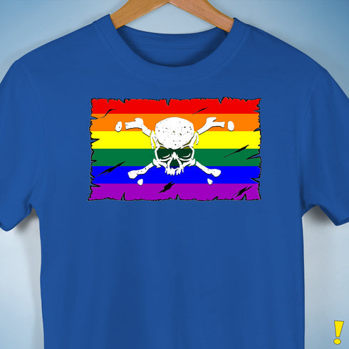 LGBTQ Rainbow Pride Pirate Flag Premium Unisex T-Shirt - Royal Blue